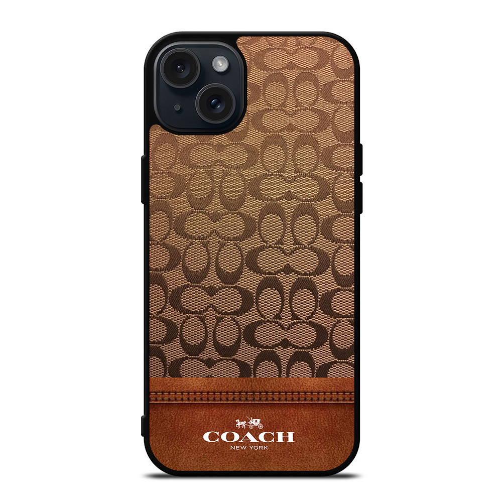 COACH NEW YORK ICON BROWN LOGO iPhone 15 Plus Case Cover
